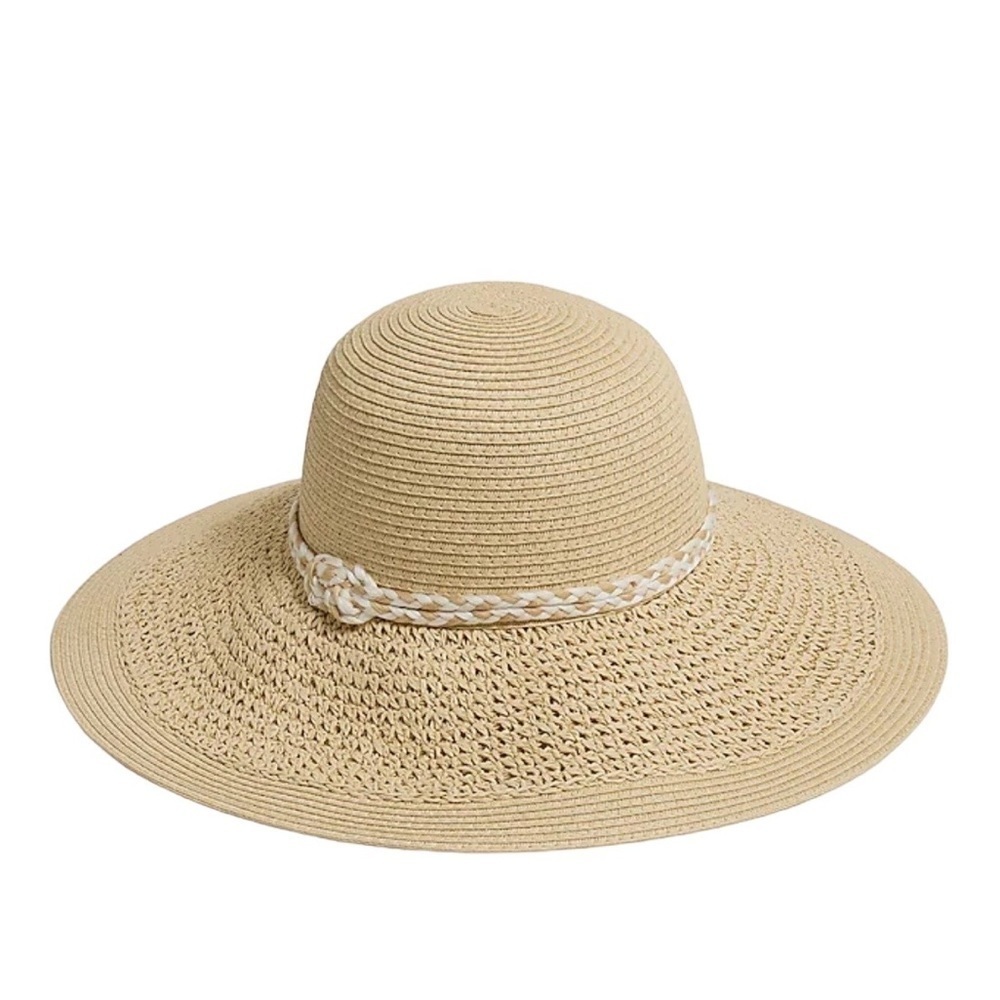 J. CREW Factory NWT Straw Floppy Hat with Wrapped Rope Size Small / Medium